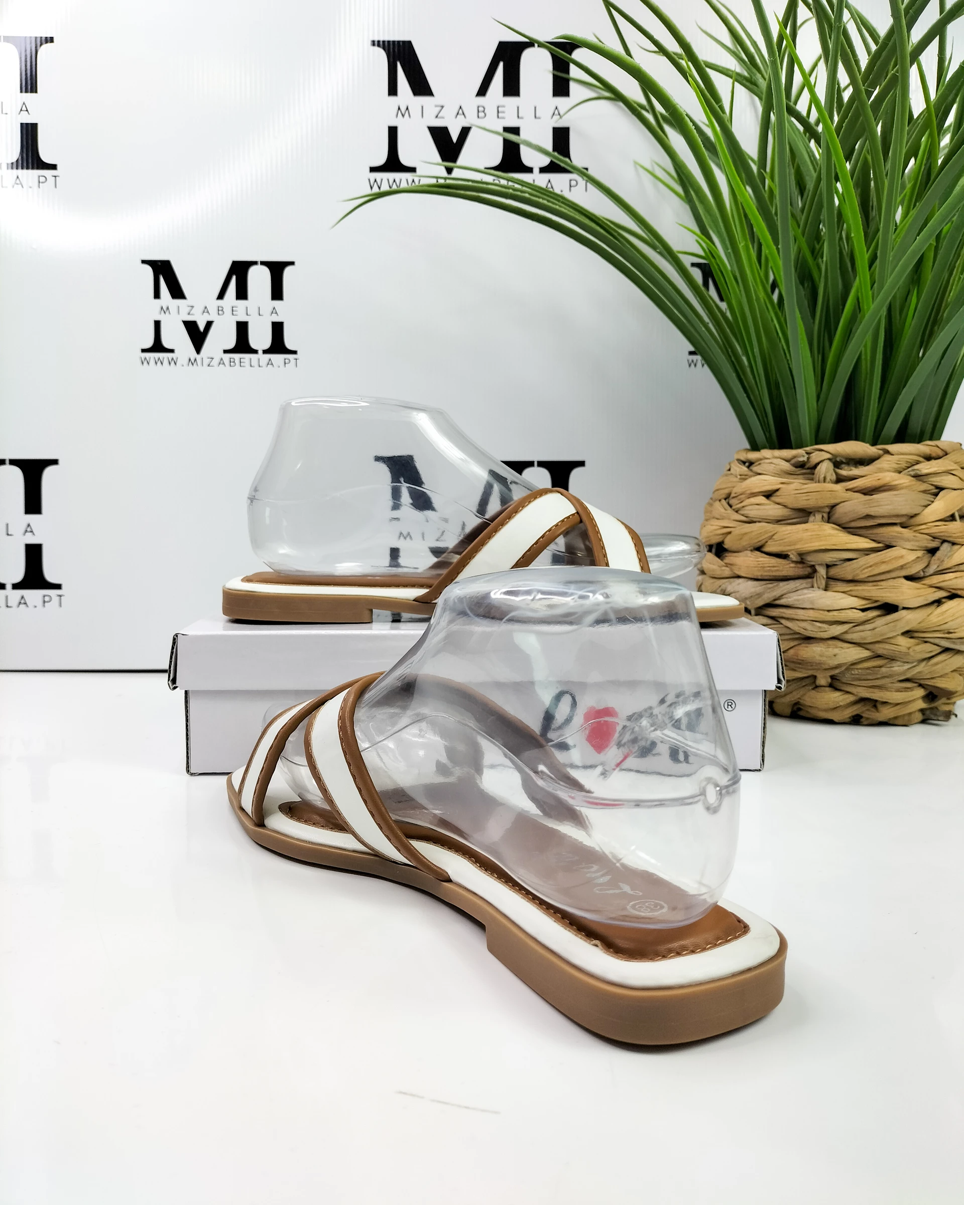 Chinelo branco e camel T.38 – photo 7